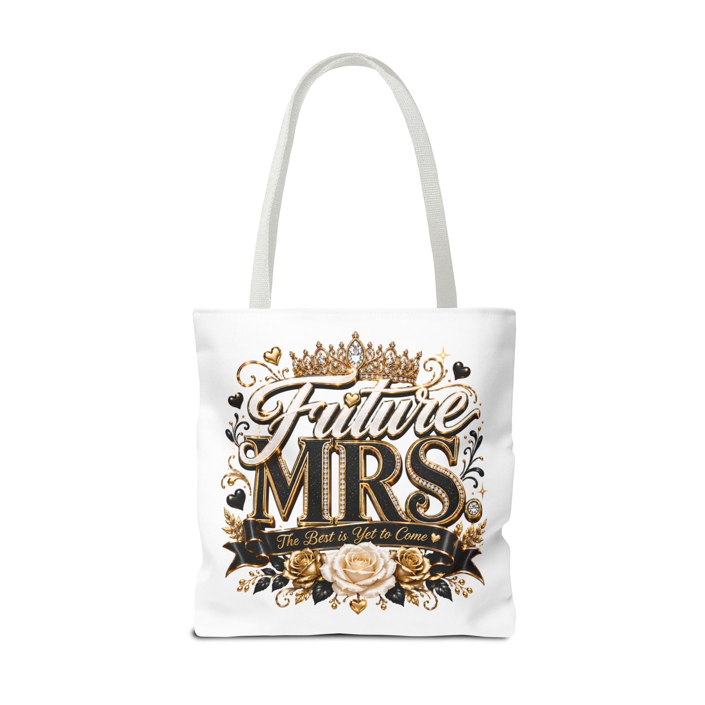 Future Mrs. Tote Bag — Bridal Bachelorette Gift Bag with Gold Crown Design
