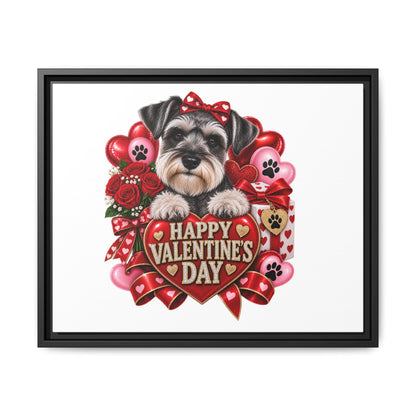 Valentine’s Day Schnauzer Framed Canvas