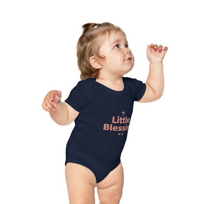 Baby Bodysuit - "Little Blessing" Combed Cotton Infant Onesie