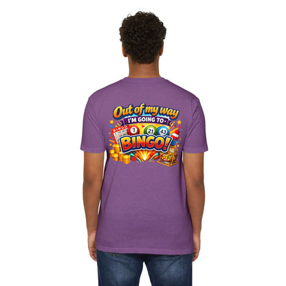 Bingo Enthusiast T-Shirt — "Out of My Way I'm Going to Bingo!" Graphic Tee