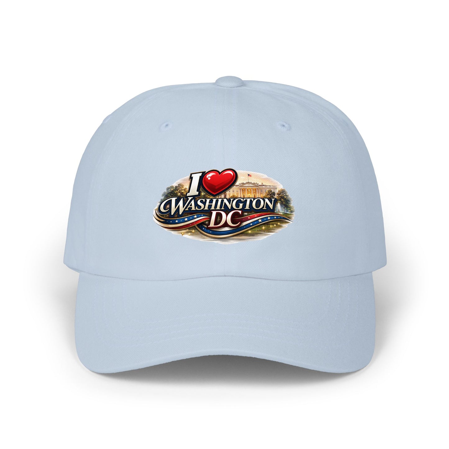 Washington DC Dad Cap – "I  Washington DC" Embroidered Travel Baseball Hat