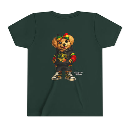 Youth Tee — Black History Queen Bear Graphic T-Shirt