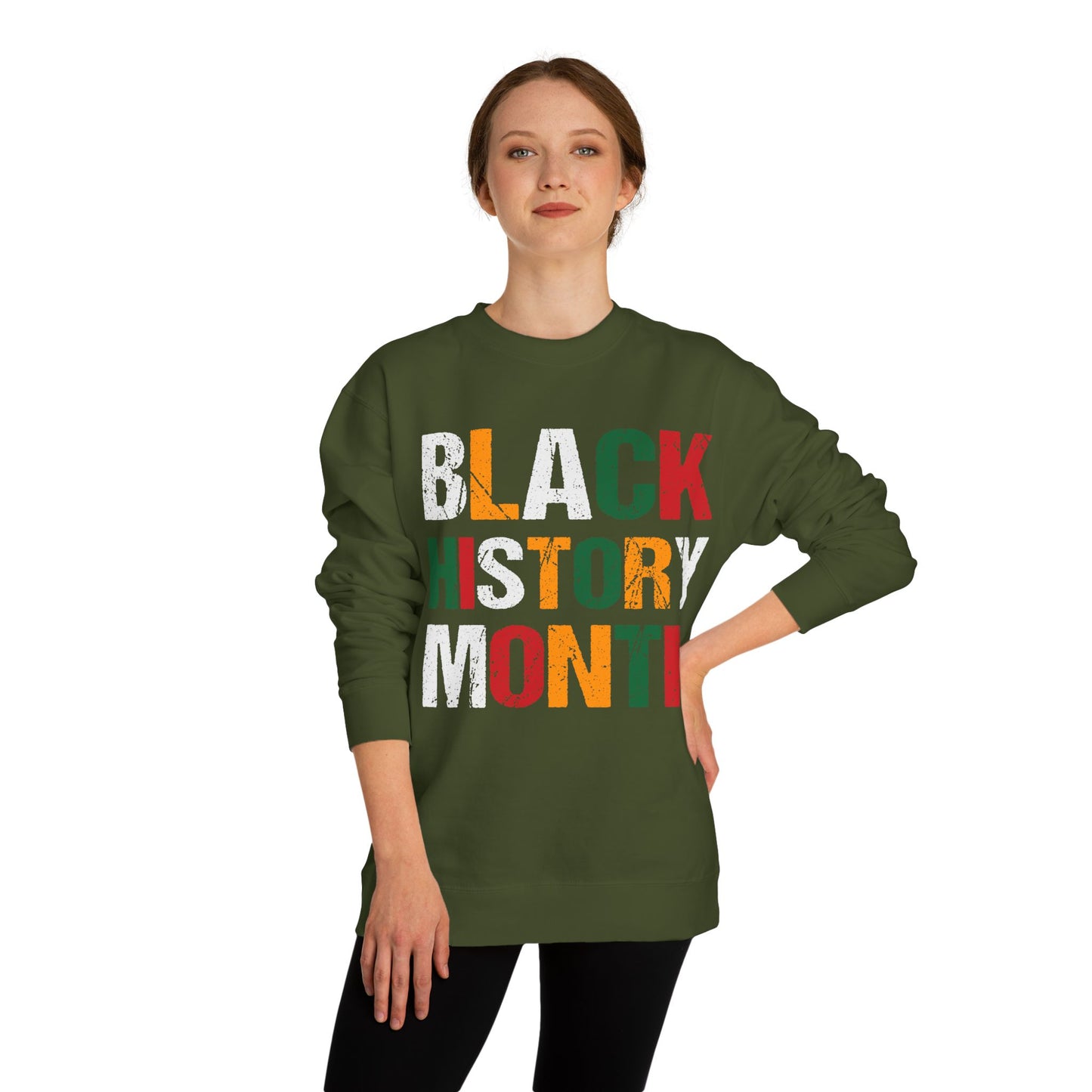 Black History Month Sweatshirt — Bold Retro Block Letter Crewneck