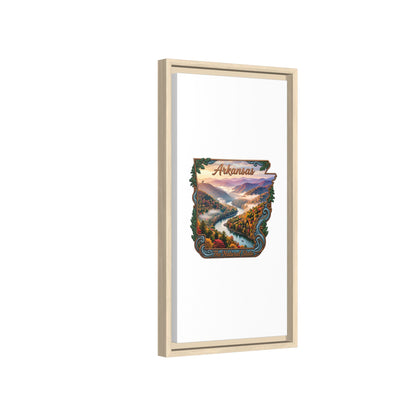 Arkansas Scenic State Map Canvas — "The Natural State" Framed Wall Art