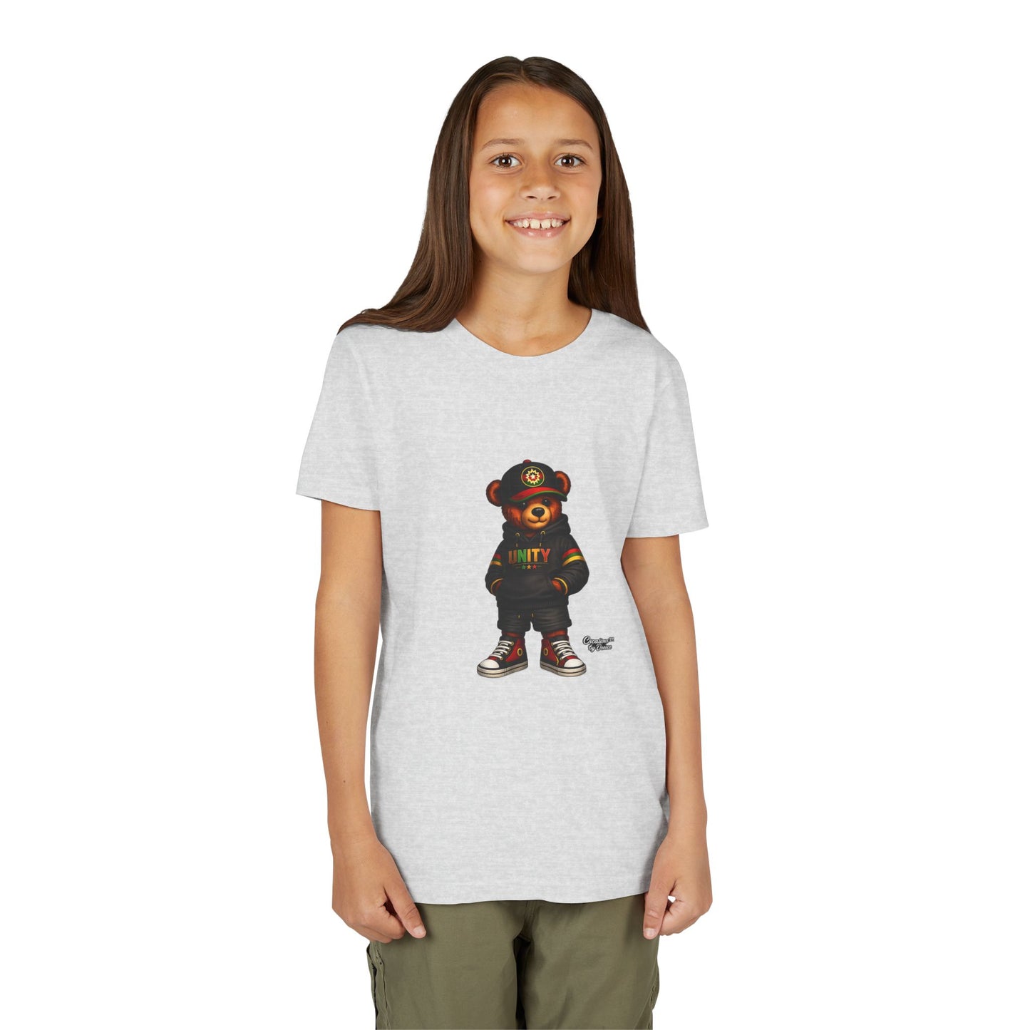 Youth T‑Shirt — Cool Bear Graphic Tee with 'UNITY' Hoodie Design