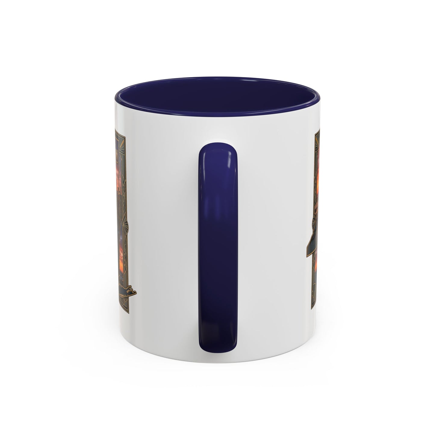 New York Skyline Accent Coffee Mug — Empire State Sunset Scene (11/15oz)