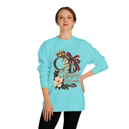 CB Creations Crown Logo Sweatshirt — Floral Ribbon Graphic Crewneck