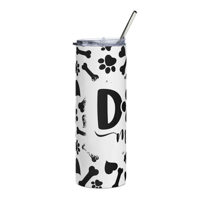 Dog Mom 20oz Stainless Steel Tumbler — Paw Print & Bone Travel Cup