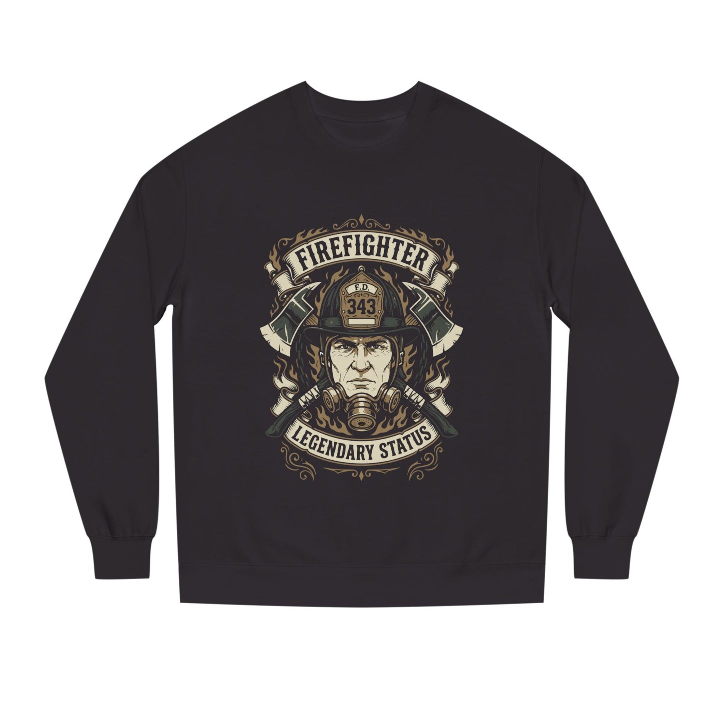 Firefighter Crewneck Sweatshirt — "Legendary Status" Graphic