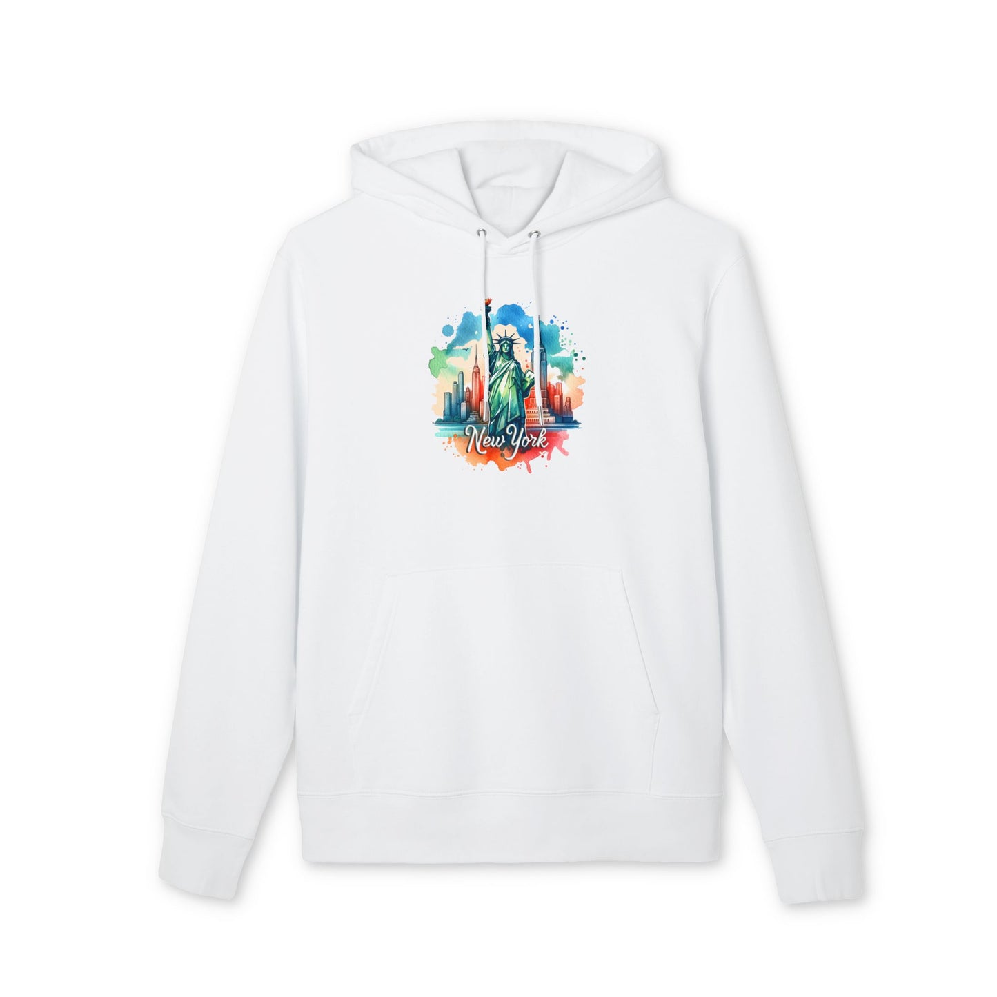 New York Watercolor Statue of Liberty Hoodie