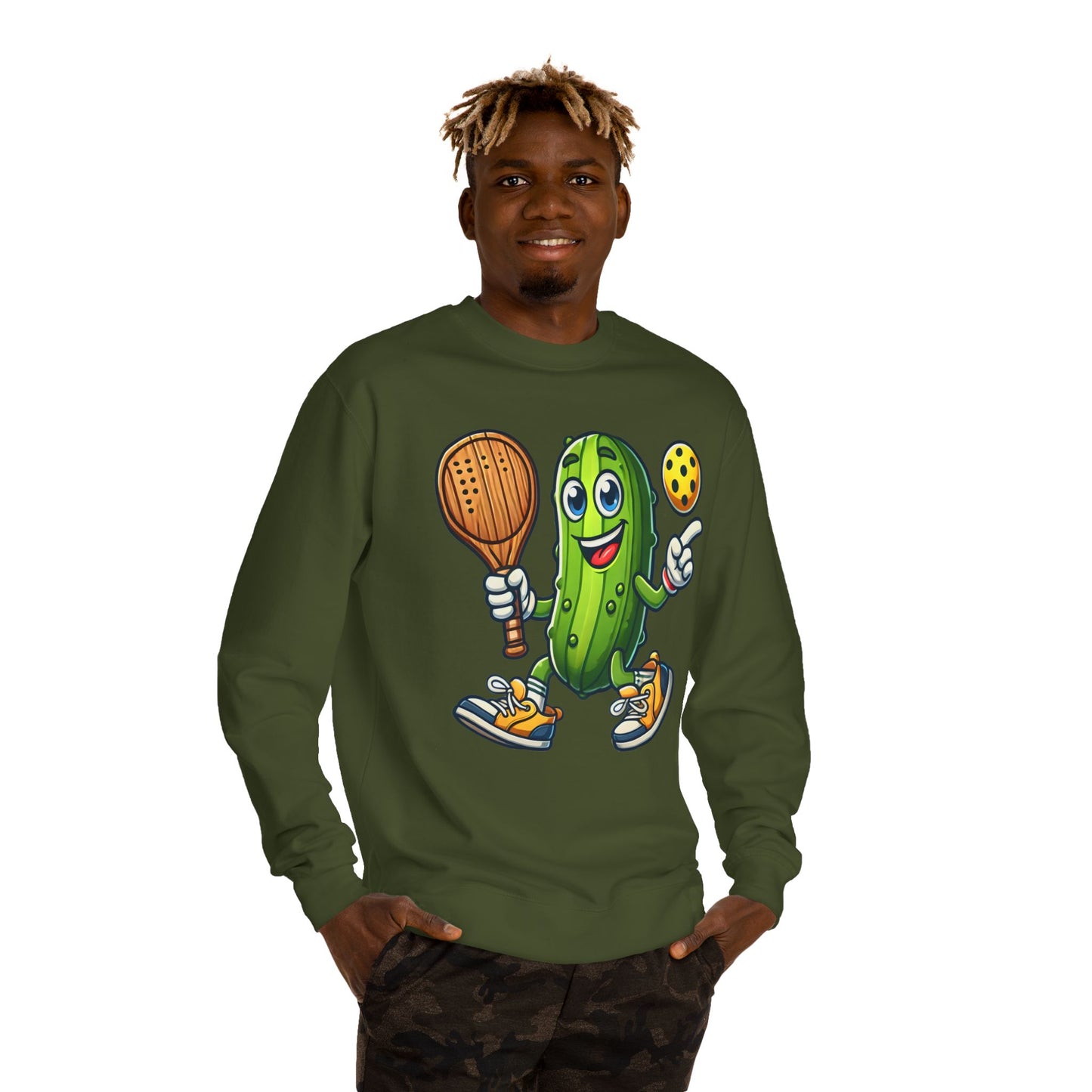Pickle Pickleball Sweatshirt — Funny Pickle Playing Pickleball Crewneck
