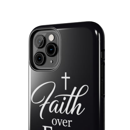 Faith Over Fear Tough Phone Case — Inspirational Christian Cross Phone Cover