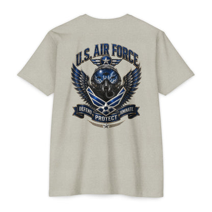 U.S. Air Force Skull Wings T-Shirt — Defend Protect Dominate Military Tee