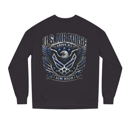 U.S. Air Force Crewneck Sweatshirt — "Above All, Aim High" Graphic