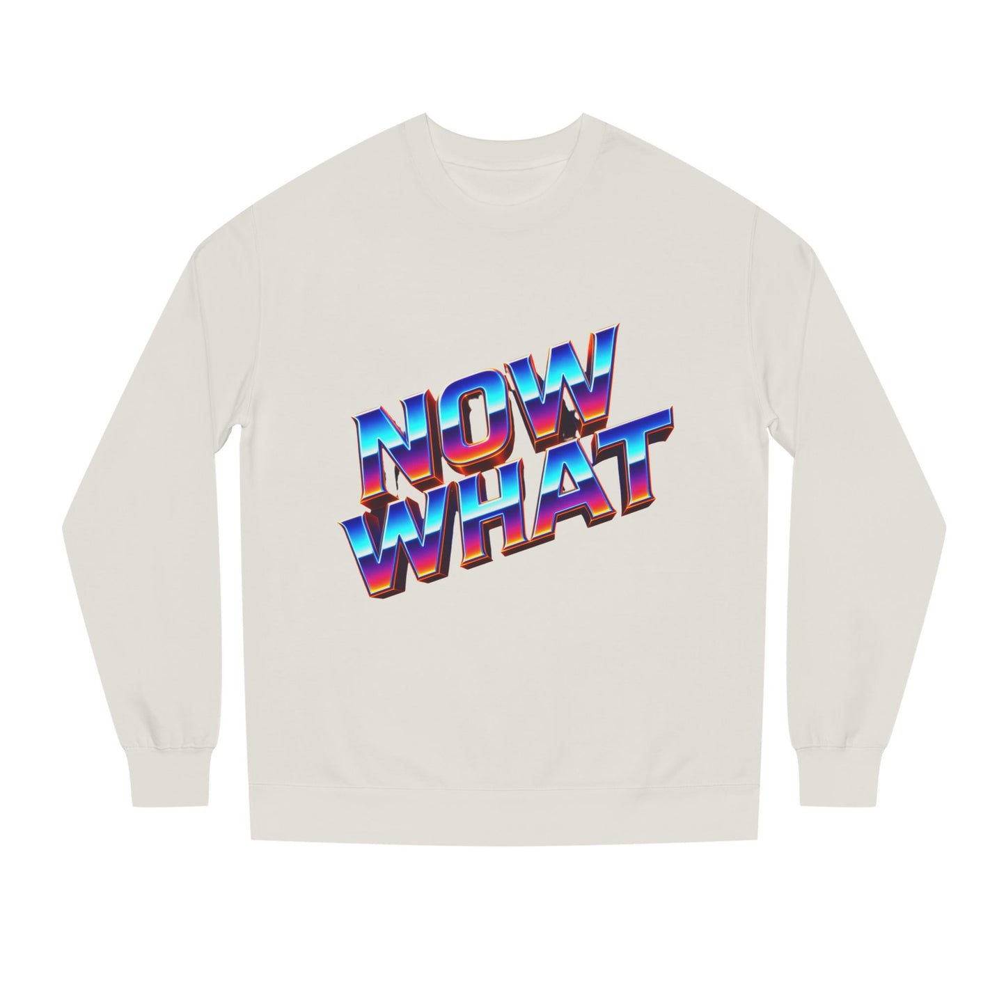 Now What Retro Sweatshirt — Bold 80s Gradient Graphic Crewneck