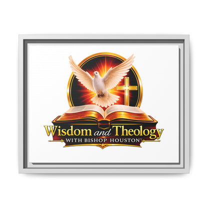 Framed Canvas Print — "Wisdom and Theology" Dove & Bible Wall Art