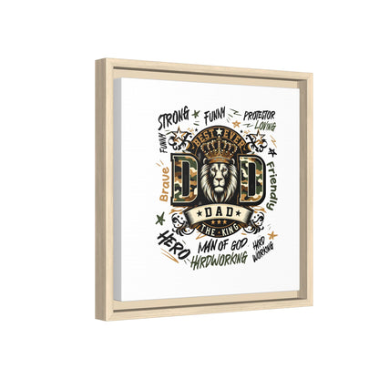 Framed Matte Canvas 'Best Ever DAD' Wall Art – Lion King Design, Father’s Day Gift