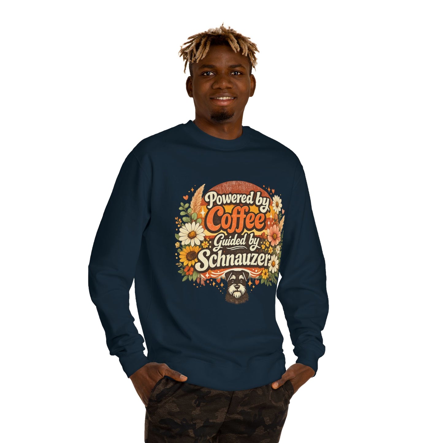 Powered by Coffee, Guided by Schnauzer Sweatshirt