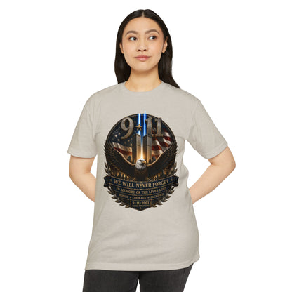 9/11 Memorial Eagle T-Shirt — We Will Never Forget Patriotic Tribute Tee