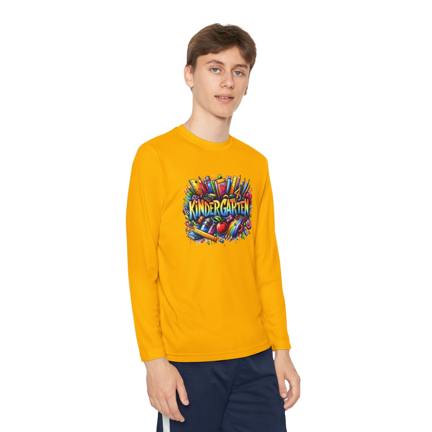 Kindergarten Crayons Youth Long Sleeve Tee