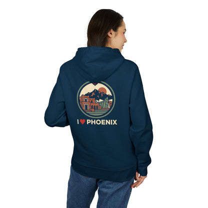 I Heart Phoenix Hoodie — Retro Cityscape Arizona Sweatshirt