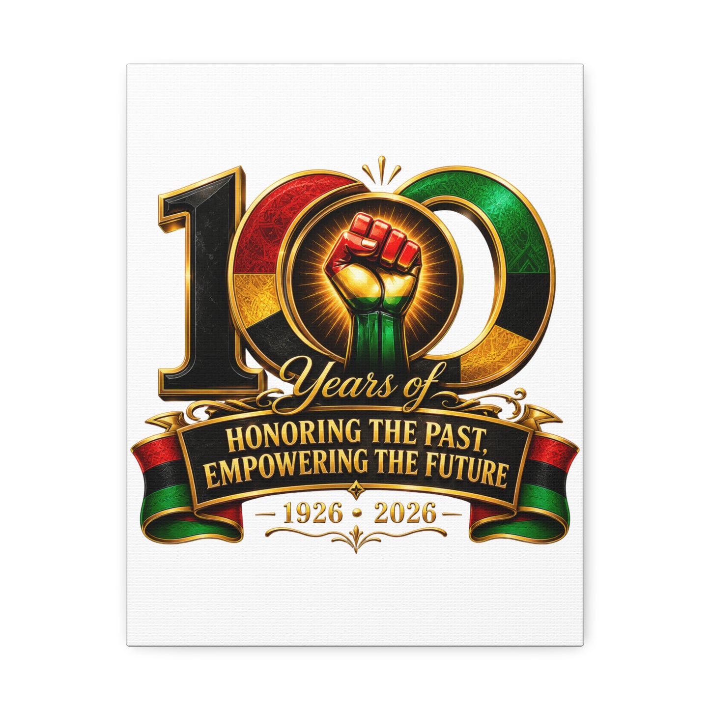 100 Years Anniversary Canvas — "Honoring the Past, Empowering the Future" (1926–2026)