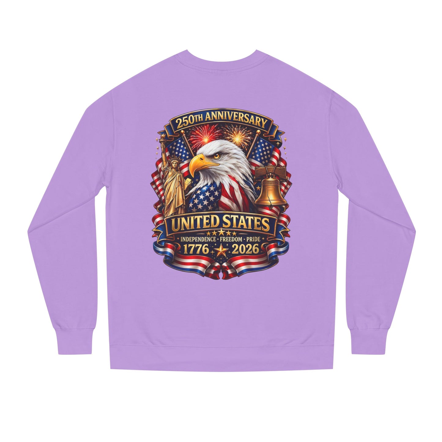 250th Anniversary United States Crewneck Sweatshirt — Eagle & American Flag 1776–2026
