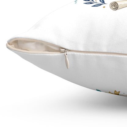 Graduation 'Nailed It' Decorative Pillow — Graduation Throw Pillow with Cap & Diploma Design