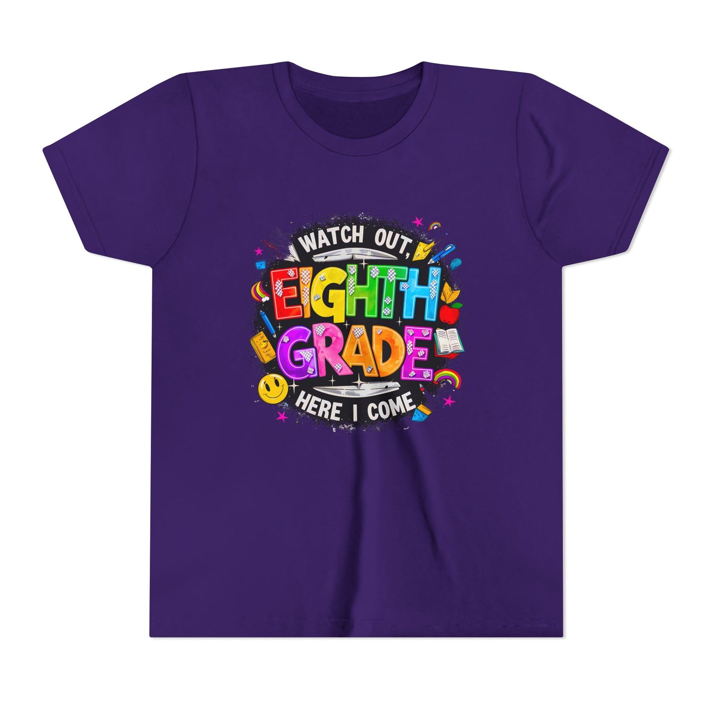 Eighth Grade Kids T‑Shirt — "Watch Out, Eighth Grade Here I Come" Back-to-School Tee