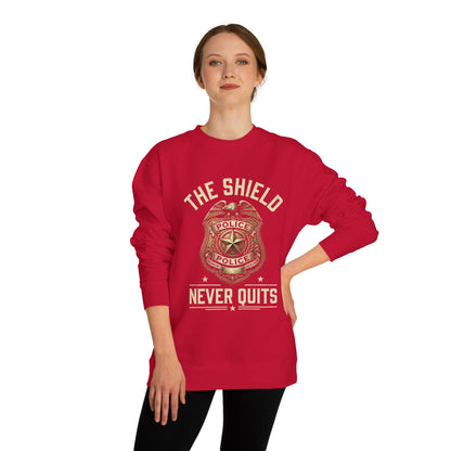 Police Badge Sweatshirt — "The Shield Never Quits"