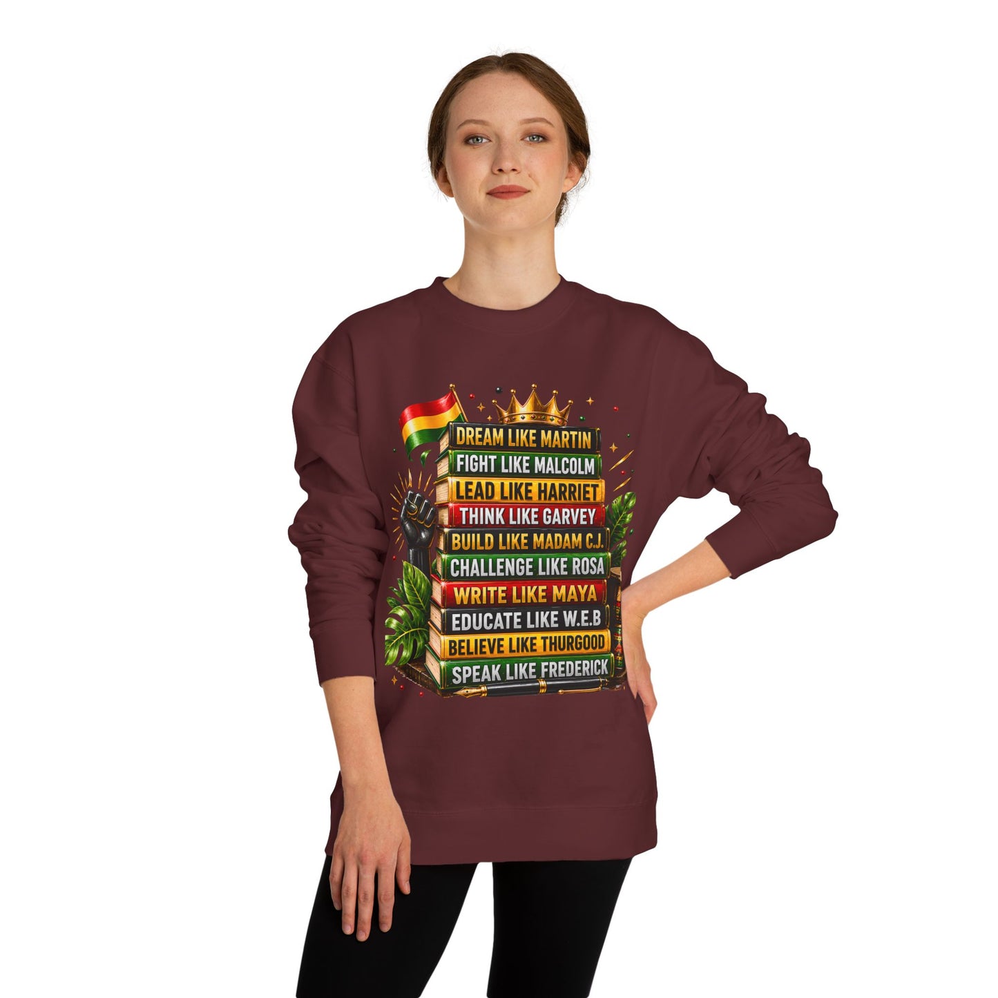 Inspirational Black History Sweatshirt — Dream Like Martin • Lead Like Harriet Crewneck