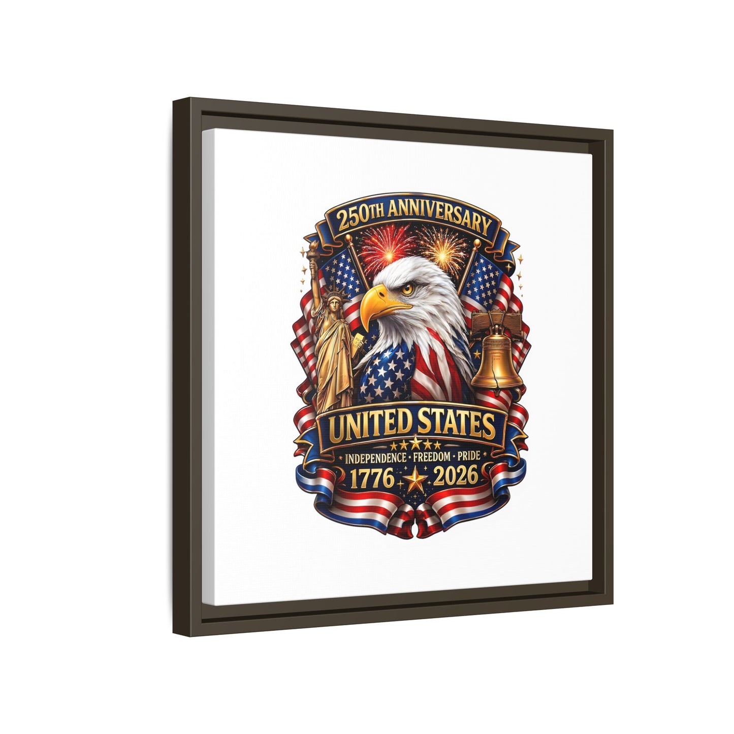 250th Anniversary United States Framed Canvas - Patriotic Eagle 1776–2026