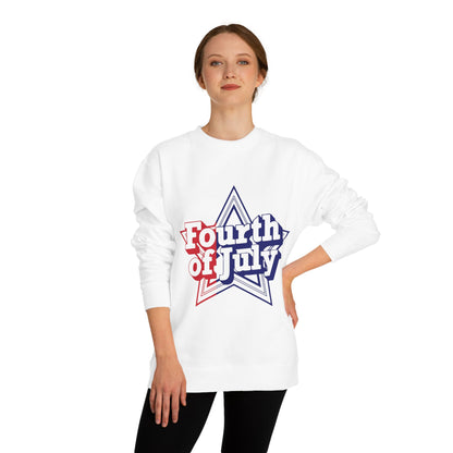 Fourth of July Star Sweatshirt — Patriotic Red White Blue Crewneck