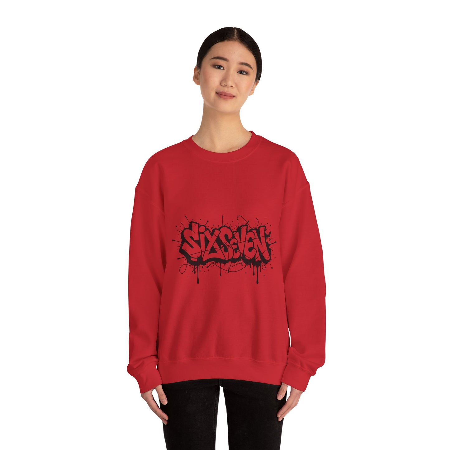 Graffiti 'Six Seven' Crewneck Sweatshirt