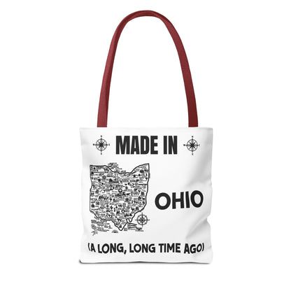 Made in Ohio Tote Bag — Vintage Map Design "A Long, Long Time Ago"