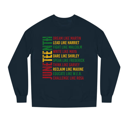 Juneteenth Icons Sweatshirt — "Lead Like Harriet, Fight Like Malcolm" Heritage Crewneck