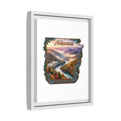 Arkansas Scenic State Map Canvas — "The Natural State" Framed Wall Art