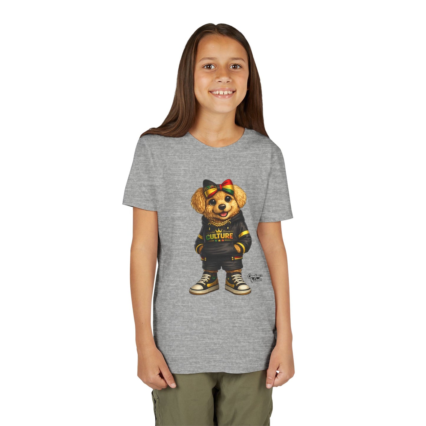 Youth Tee — Cute Rasta Bear "Culture" Graphic Kids T-Shirt