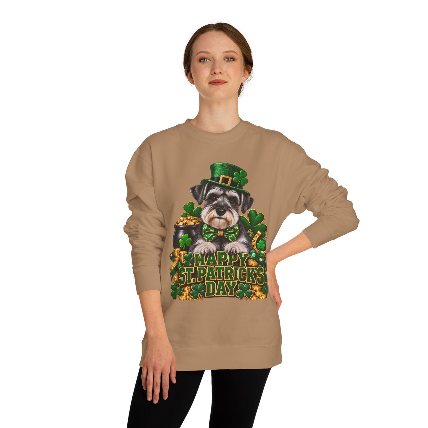 St. Patrick’s Day Schnauzer Sweatshirt — Happy St. Patrick’s Day Graphic