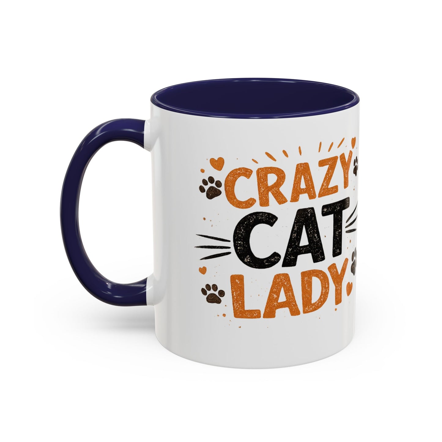 Cat Mug — "Crazy Cat Lady" Cute Kitten Accent Coffee Mug (11/15 oz)