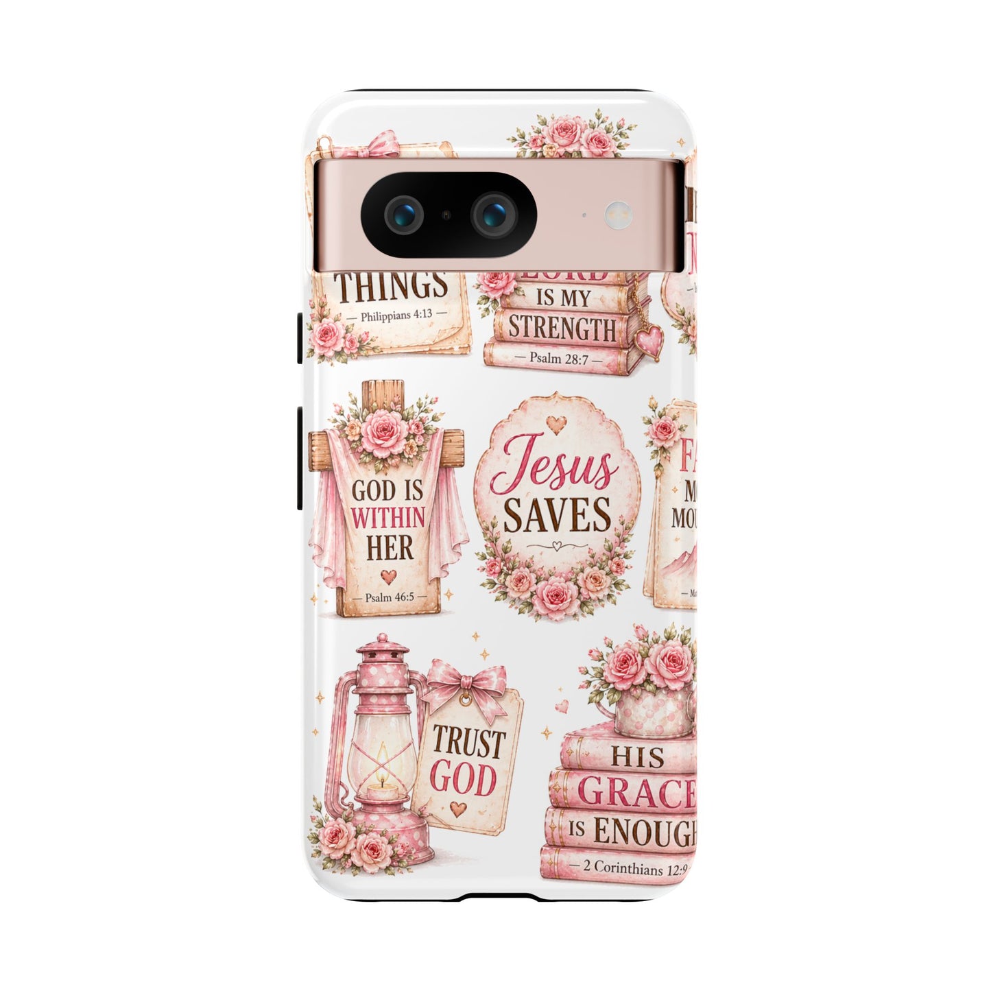 Faith Phone Case — 'Jesus Saves' Floral Christian Scripture iPhone Case
