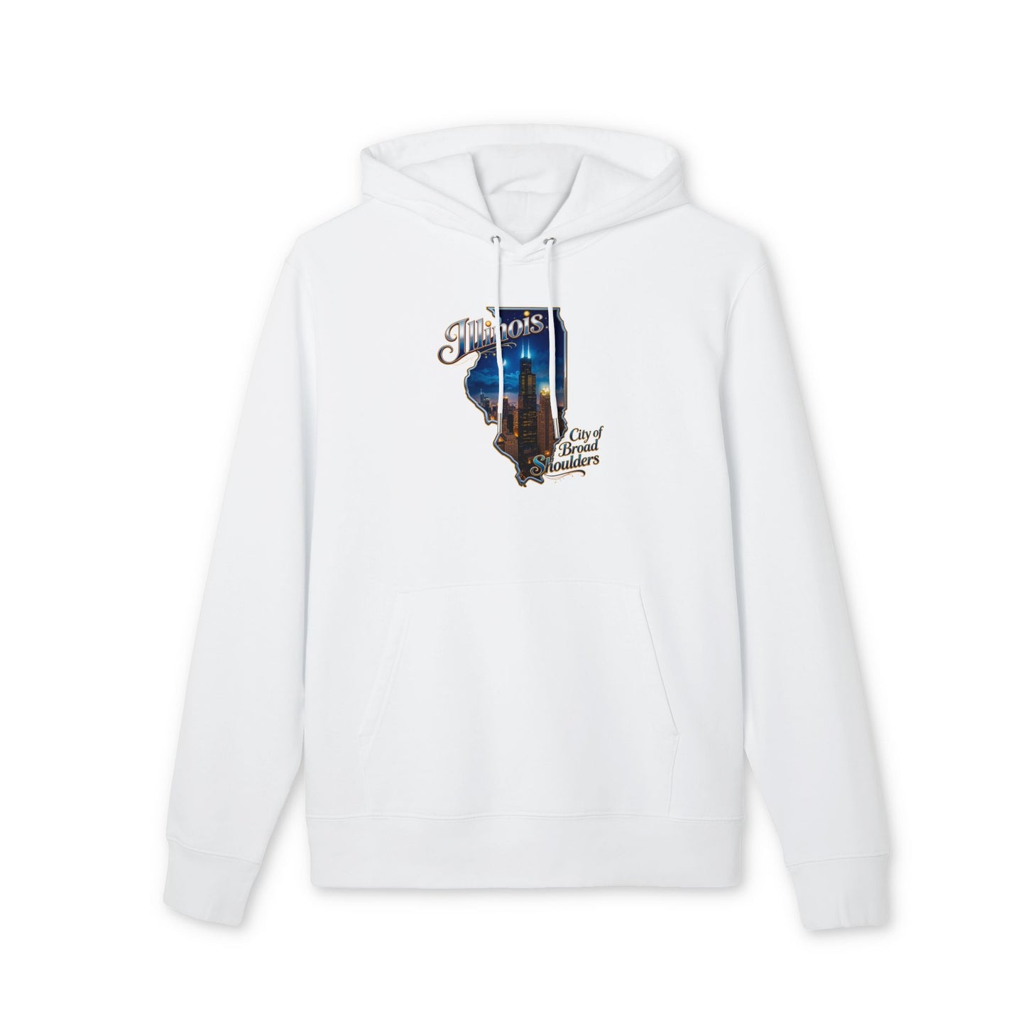 Illinois Skyline Hoodie — "City of Broad Shoulders" Retro State Map