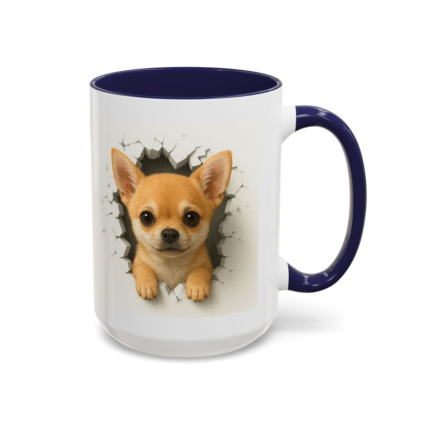 Chihuahua Peek-A-Boo Accent Coffee Mug – Cute Dog Lover Gift (11/15 oz)