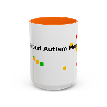 Autism Proud Mom Accent Coffee Mug – 11/15oz Color Accent