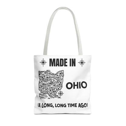 Made in Ohio Tote Bag — Vintage Map Design "A Long, Long Time Ago"