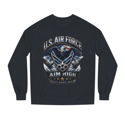 Air Force Crewneck Sweatshirt — "U.S. Air Force Aim High" Military Logo Pullover