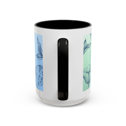 Mother's Heart Floral Accent Coffee Mug — "A Mother's Heart Never Fades"