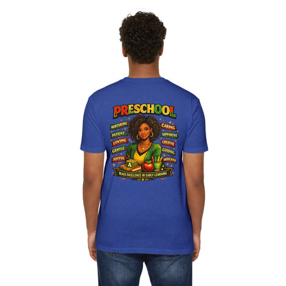 Preschool Teacher T-Shirt – "Black Excellence in Early Learning" Graphic Tee