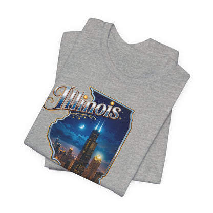 Illinois State Tee — 'City of Broad Shoulders' Chicago Skyline T-Shirt