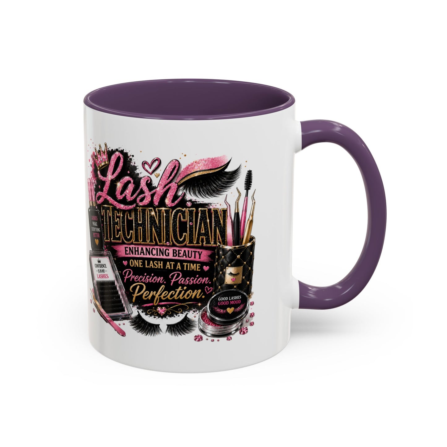 Lash Technician Coffee Mug – 'Enhancing Beauty One Lash at a Time' Accent Mug